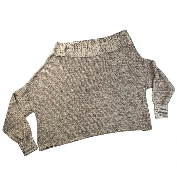 Free People Alana Off The Shoulder Knit Sweater Gray Casual Relaxed Womens M - Picture 3 of 11